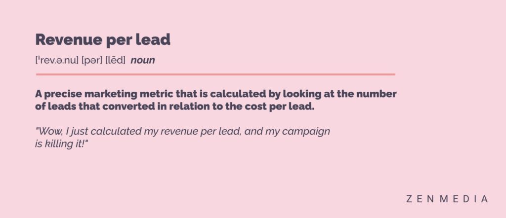 the definition of revenue per lead as it relates to marketing
